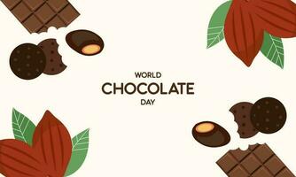 feliz mundo chocolate dia ilustração com chocolate logotipo vetor