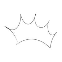 real coroa, rainha ou Princesa diaden, tiara cabeça, rei dentro rabisco estilo, mão desenhado linha isolado em branco fundo vetor