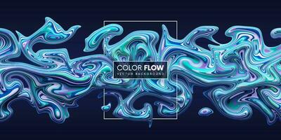 abstrato colorida pintura fluxo. onda líquido forma. dinâmico mistura do acrílico tintas. fluido na moda poster. vetor ilustração