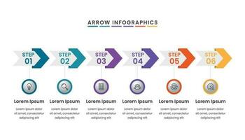 moderno Setas; flechas fluxo de trabalho infográfico para o negócio apresentação. vetor