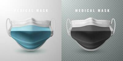 realista médico face mascarar. detalhes 3d médico mascarar. vetor ilustração