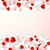 feliz dia dos namorados dia fundo, vôo vermelho, Rosa e branco corações vetor ilustração