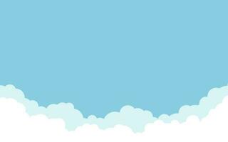 azul céu com branco nuvens fundo. desenho animado plano estilo Projeto. vetor ilustração