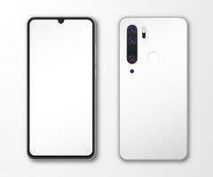 realista Smartphone zombar acima definir. Móvel telefone exibição isolado em branco cinzento fundo. 3d modelo ilustração. vetor ilustração