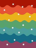 arco Iris listrado fundo dentro pastel cores. arco Iris e estrelas. vetor ilustração