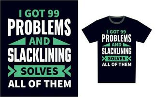 slacklining t camisa Projeto modelo vetor