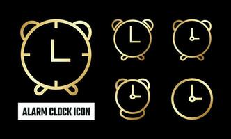 dourado alarme relógio ícone vetor ilustração