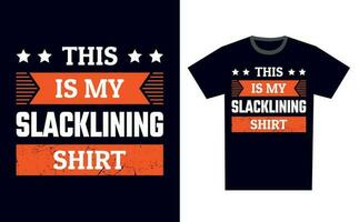 slacklining t camisa Projeto modelo vetor