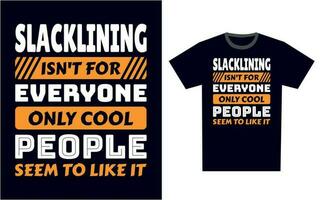 slacklining t camisa Projeto modelo vetor