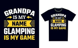 glamping t camisa Projeto modelo vetor