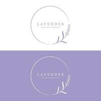 mão desenhado orgânico lavanda flor logotipo modelo design.logotipo para Cosmético, beleza, chá, óleo, erva. vetor