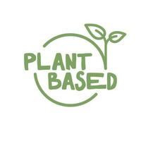 plantar Sediada logotipo. circular forma base com plantar folha. vegano e vegetariano amigáveis distintivo. vetor
