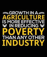 crescimento dentro uma agricultura é Mais eficaz dentro reduzindo pobreza que qualquer de outros indústria. camiseta Projeto. impressão template.typography vetor ilustração.