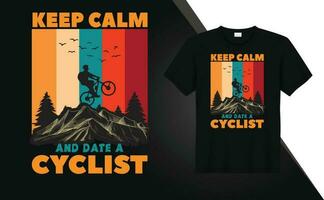 montanha bicicleta equitação gráficos t camisa Projeto vetor