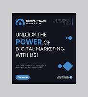 banner de marketing de negócios digitais para modelo de postagem de mídia social vetor