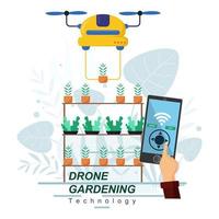 tecnologia de jardinagem drone vetor