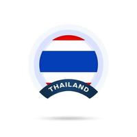 Ícone de botão do círculo da bandeira nacional da Tailândia. bandeira simples, cores oficiais e proporção correta. ilustração vetorial plana. vetor
