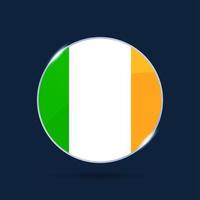 ícone de botão do círculo da bandeira nacional da Irlanda. bandeira simples, cores oficiais e proporção correta. ilustração vetorial plana. vetor