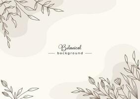 rústico floral fundo com mão desenhado folhas e flor fronteira em pastel plano cor para Casamento convite ou noivado ou cumprimento cartão vetor
