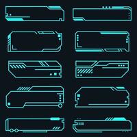 holográfico hud do utilizador interface elementos, Alto tecnologia bares e quadros. vetor