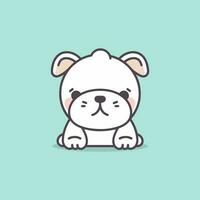 fofa kawaii buldogue desenho animado cachorrinho cachorro ilustração vetor