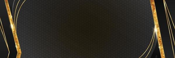 fundo de banner elegante preto e dourado vetor