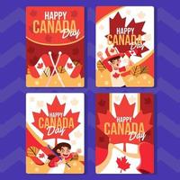 conjunto de cartões do dia do Canadá vetor