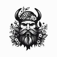 uma feroz viking Guerreiro desenhado à mão logotipo projeto, perfeito para uma Esportes equipe ou marca querendo para transmitir força e resiliência vetor