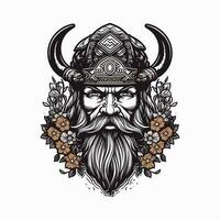 uma feroz viking Guerreiro desenhado à mão logotipo projeto, perfeito para uma Esportes equipe ou marca querendo para transmitir força e resiliência vetor