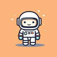 fofa mascote astronauta desenho animado astronauta ilustração vetor