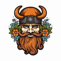 uma feroz viking Guerreiro desenhado à mão logotipo projeto, perfeito para uma Esportes equipe ou marca querendo para transmitir força e resiliência vetor