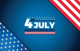 4 de julho, dia da independência americana com ilustração da borda da bandeira vetor
