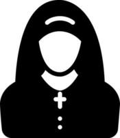 sólido ícone para freira vetor
