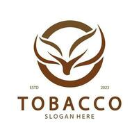 logotipo de folha de tabaco, campo de tabaco e vetor de design de modelo de logotipo de cigarro de tabaco