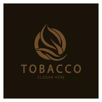 logotipo de folha de tabaco, campo de tabaco e vetor de design de modelo de logotipo de cigarro de tabaco