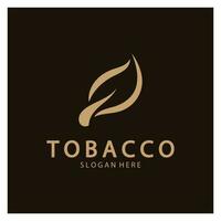 logotipo de folha de tabaco, campo de tabaco e vetor de design de modelo de logotipo de cigarro de tabaco