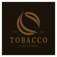 logotipo de folha de tabaco, campo de tabaco e vetor de design de modelo de logotipo de cigarro de tabaco