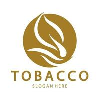 logotipo de folha de tabaco, campo de tabaco e vetor de design de modelo de logotipo de cigarro de tabaco