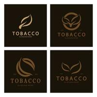 logotipo de folha de tabaco, campo de tabaco e vetor de design de modelo de logotipo de cigarro de tabaco