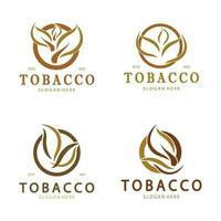 logotipo de folha de tabaco, campo de tabaco e vetor de design de modelo de logotipo de cigarro de tabaco