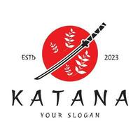 simples Katana samurai espada logotipo Projeto modelo vetor, vetor