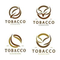 logotipo de folha de tabaco, campo de tabaco e vetor de design de modelo de logotipo de cigarro de tabaco