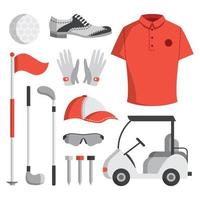 conjunto de ícones de equipamentos de golfe vetor