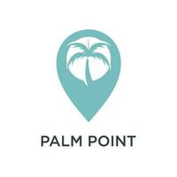 Palma logotipo Projeto modelo com PIN localização vetor