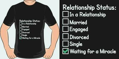 relação status, engraçado citar camiseta Projeto. vetor