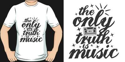 a só verdade é música, música citar camiseta Projeto. vetor