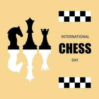 mundo xadrez dia poster vetor ilustração conceito.julho 20º.