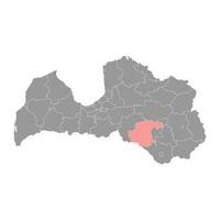 jekabpils distrito mapa, administrativo divisão do Letônia. vetor ilustração.
