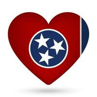 Tennessee bandeira dentro coração forma. vetor ilustração.