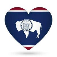 Wyoming bandeira dentro coração forma. vetor ilustração.